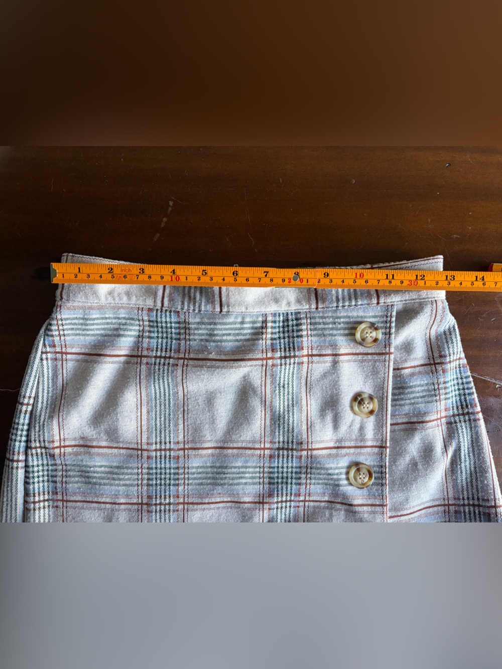 Altar'd State Beige Plaid Wrap Mini Skort M Gossip Girl Classic Prep - Picture 9 of 11